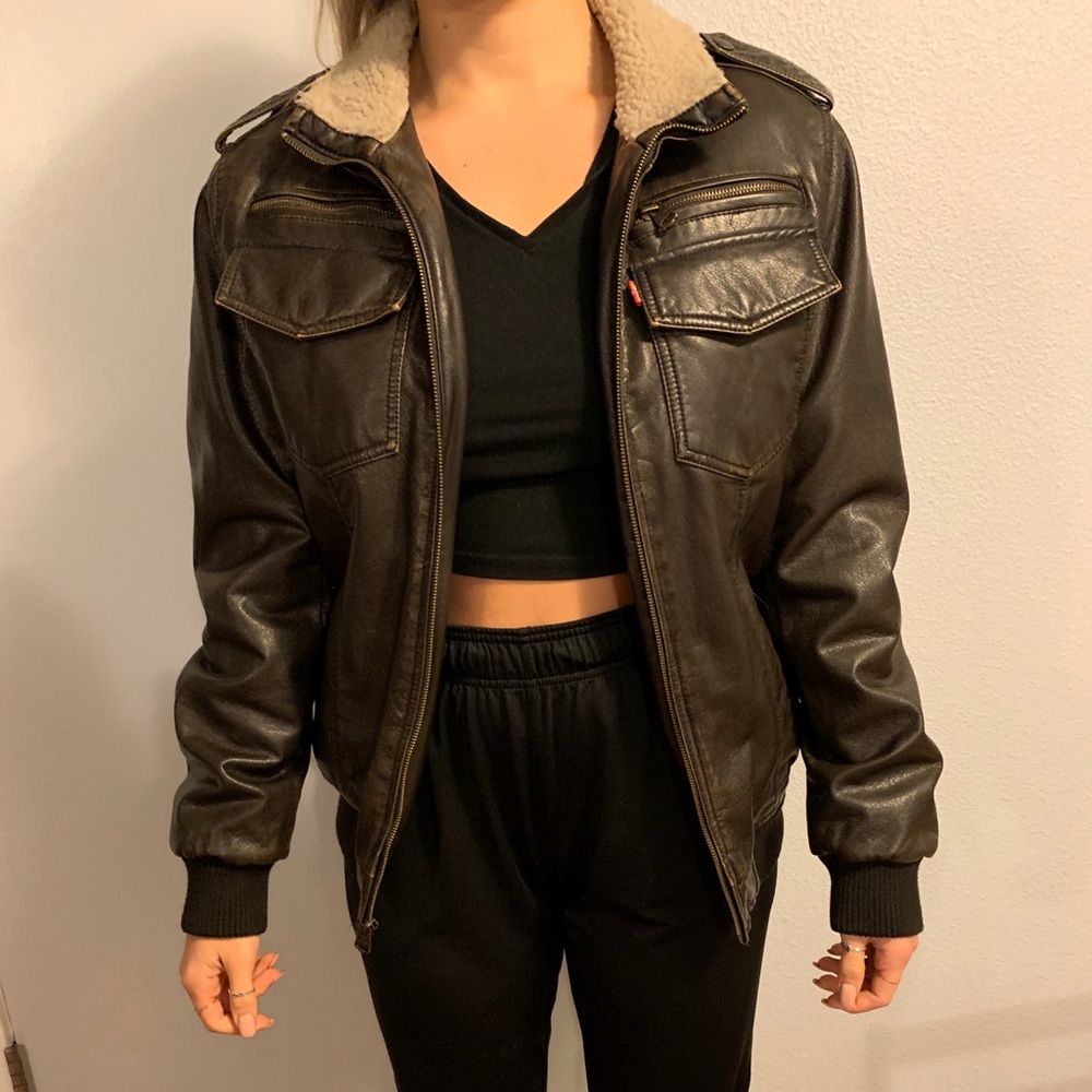 Levi leather bomber jacket